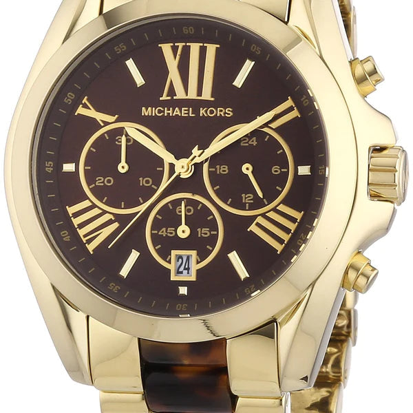 Michael Kors Bradshaw Quartz Brown Dial Two Tone Steel Strap Watch For Women - MK5696