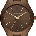 Michael Kors Slim Runway Brown Dial Brown Steel Strap Watch For Women - MK4508