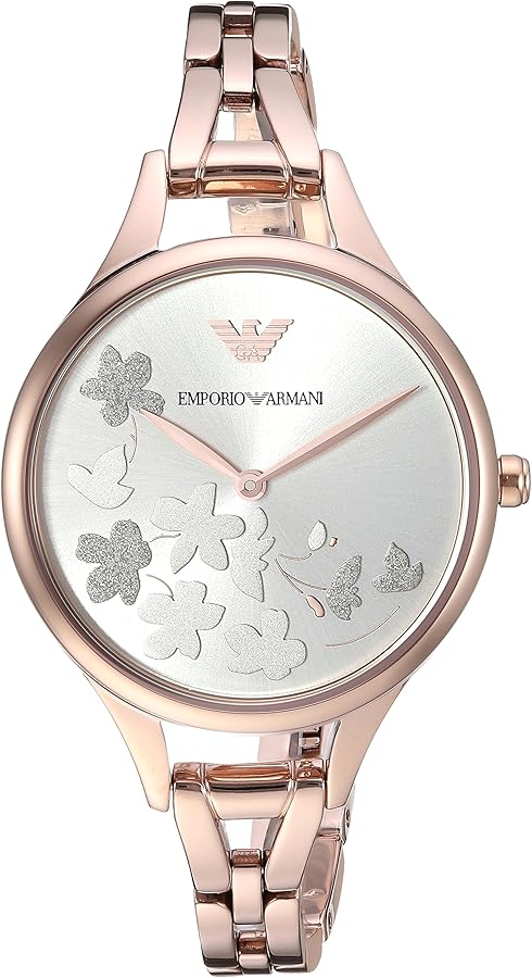 Emporio Armani Aurora Quartz Silver Dial Gold Steel Strap Watch For Women - AR11108