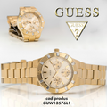 Guess Glisten Analog Gold Dial Gold Steel Strap Watch For Women - W13576l1