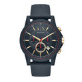 Armani Exchange Outerbanks Chronograph Blue Dial Blue Silicone Strap Watch For Men - AX1335