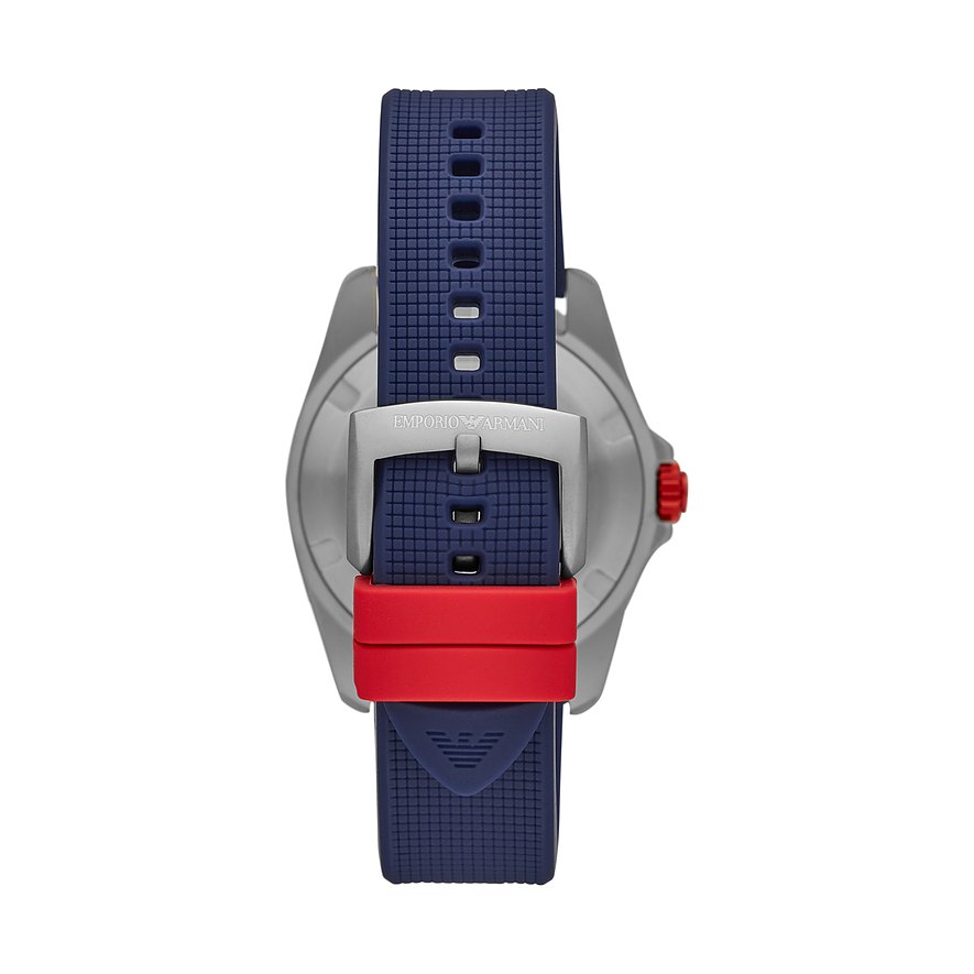 Emporio Armani Sigma Quartz Blue Dial Blue Silicone Strap Watch For Men - AR11217