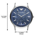 Emporio Armani Renato Automatic Blue Dial Silver Steel Strap Watch For Men - AR60037