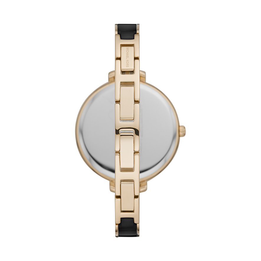 Michael Kors Jaryn Quartz Gold Dial Black Steel Strap Watch For Women - MK4544