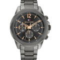 Tommy Hilfiger Lars Chronograph Black Dial Black Steel Strap Watch For Men - 1792061