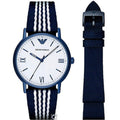 Emporio Armani Kappa Dress White Dial Two Tone NATO Strap Watch For Men - AR80005