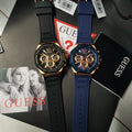 Guess Momentum Black Dial Black Rubber Strap Watch for Men - GW0263G1