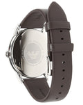 Emporio Armani Kappa Quartz Black Dial Brown Leather Strap Watch For Men - AR80008