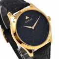 Gucci G Timeless Quartz Black Dial Black Leather Strap Watch For Women - YA1264034A