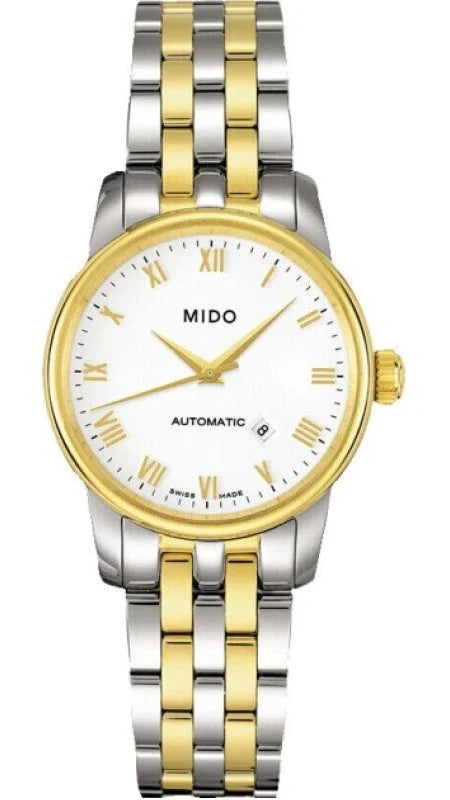 Mido Baroncelli III Automatic White Dial Two Tone Steel Strap Watch For Women - M7600.9.26.1