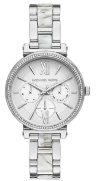 Michael Kors Sofie Analog White Dial Silver Steel Strap Watch For Women - MK4345