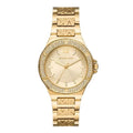 Michael Kors Lennox Three-Hand Gold Dial Gold Steel Strap Watch For Women - MK7339