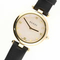 Gucci Diamantissima Mother of Pearl Dial Black Leather Strap Watch for Women - YA141404