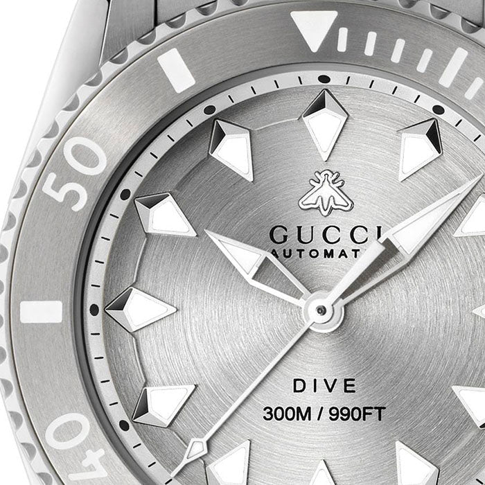 Gucci Dive Automatic Silver Dial Silver Steel Strap Watch for Men - YA136354