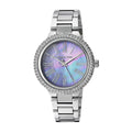 Michael Kors Taryn Mother of Pearl Purple Dial Silver Steel Strap Watch For Women - MK6562