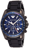 Emporio Armani Sigma Chronograph Blue Dial Black Silicone Strap Watch For Men - AR6121