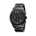Armani Exchange Chronograph Black Dial Black Steel Strap Watch for Men - AX1058