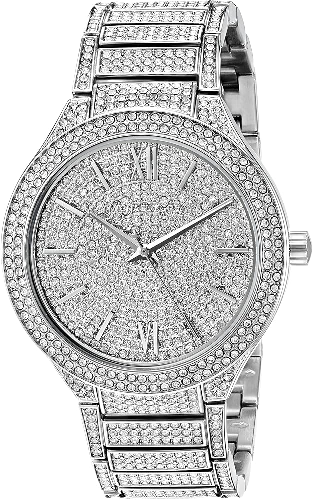 Michael Kors Kerry Crystal Pave Silver Dial Silver Steel Strap Watch For Women - MK3359