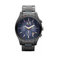 Armani Exchange Chronograph Blue Dial Grey Steel Strap Watch For Men - AX1166