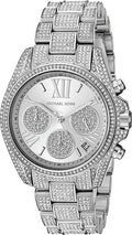 Michael Kors Mini Bradshaw Crystals Silver Dial Silver Steel Strap Watch For Women - MK6454
