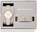 Michael Kors Pyper Quartz Silver Dial White Leather Strap Watch For Women - MK1037