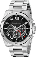 Michael Kors Brecken Chronograph Quartz Black Dial Silver Steel Strap Watch For Men - MK8438