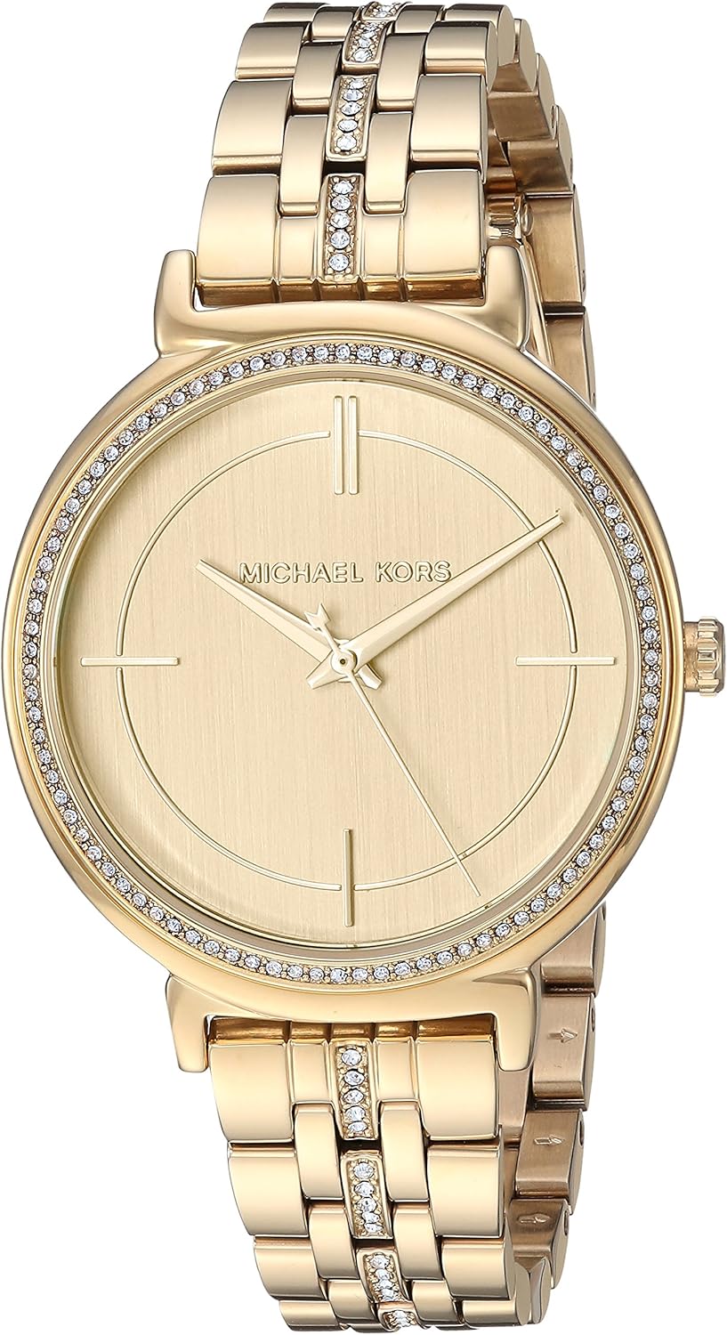 Michael Kors Cinthia Quartz Gold Dial Gold Steel Strap Watch For Women - MK3681