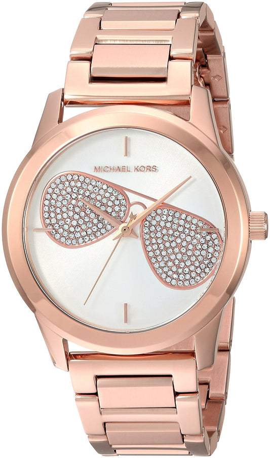 Michael Kors Hartman Analog White Dial Rose Gold Steel Strap Watch For Women - MK3673
