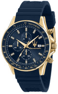 Maserati SFIDA Chronograph Blue Dial Blue Rubber Strap Watch For Men - R8871640004