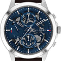 Tommy Hilfiger Henry Chronograph Blue Dial Brown Leather Strap Watch For Men -1710476