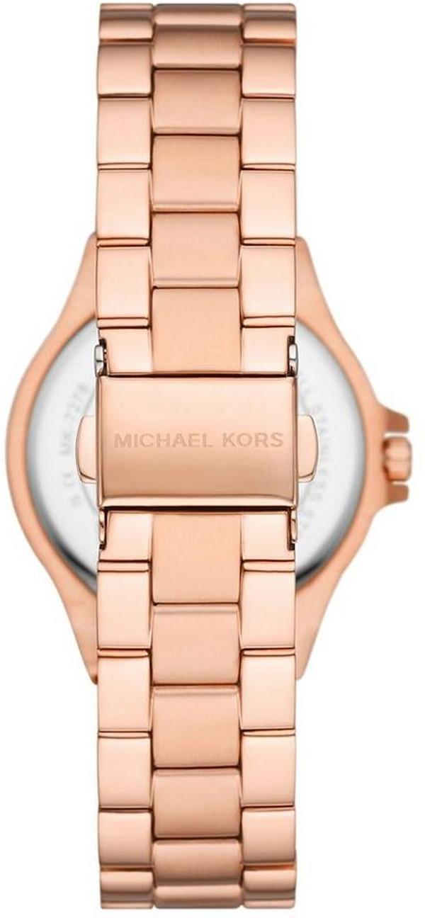 Michael Kors Lennox Three Hand Silver Dial Rose Gold Steel Strap Watch For Women - MK7279