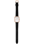 Emporio Armani Gioia Quartz Mother of Pearl Dial Black Leather Strap Watch For Women - AR11390