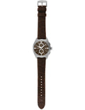 Emporio Armani Claudio Chronograph Brown Dial Brown Leather Strap Watch For Men - AR11482