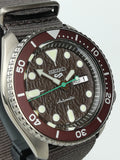 Seiko 5 Sport Automatic Brown Dial Brown Nylon Strap Watch For Men - SRPD85K1