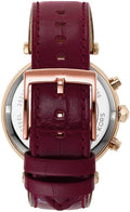 Michael Kors Parker Chronograph Red Dial Red Leather Strap Watch For Women - MK6986