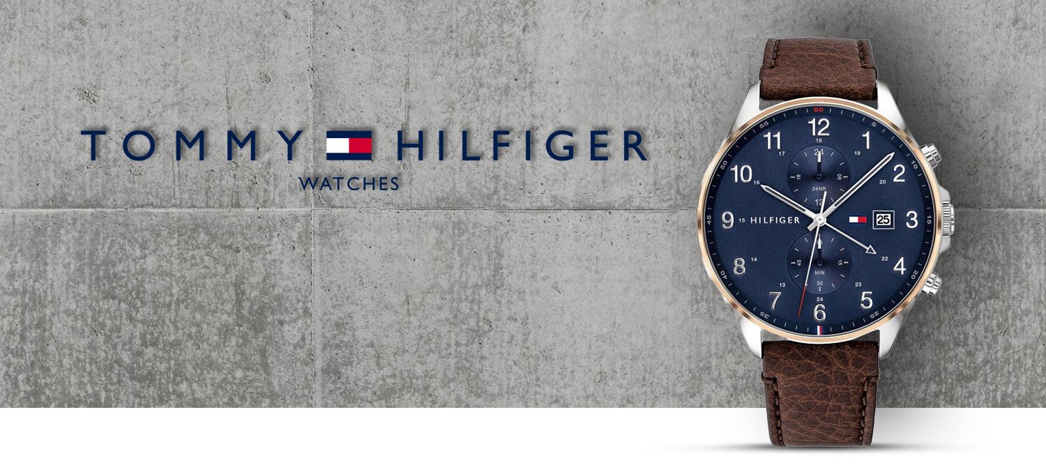 Tommy Hilfiger West Chronograph Blue Dial Brown Leather Strap Watch For Men - 1791712