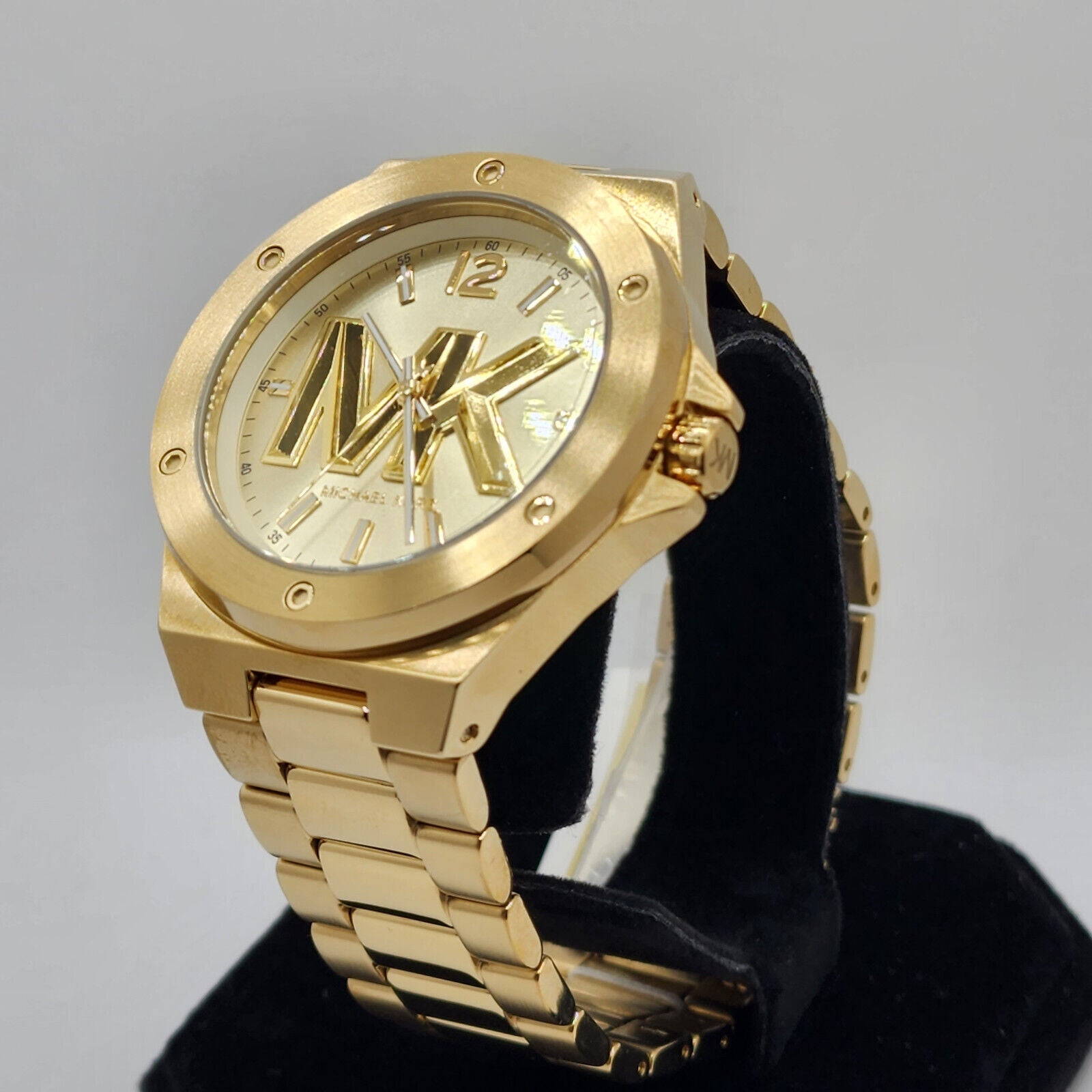 Michael Kors Lennox Three-Hand Quartz Gold Dial Gold Steel Strap Watch For Men - MK8939