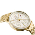 Tommy Hilfiger Carly White Dial Gold Stainless Steel Strap Watch for Women - 1781786