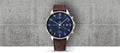 Tommy Hilfiger West Chronograph Blue Dial Brown Leather Strap Watch For Men - 1791712