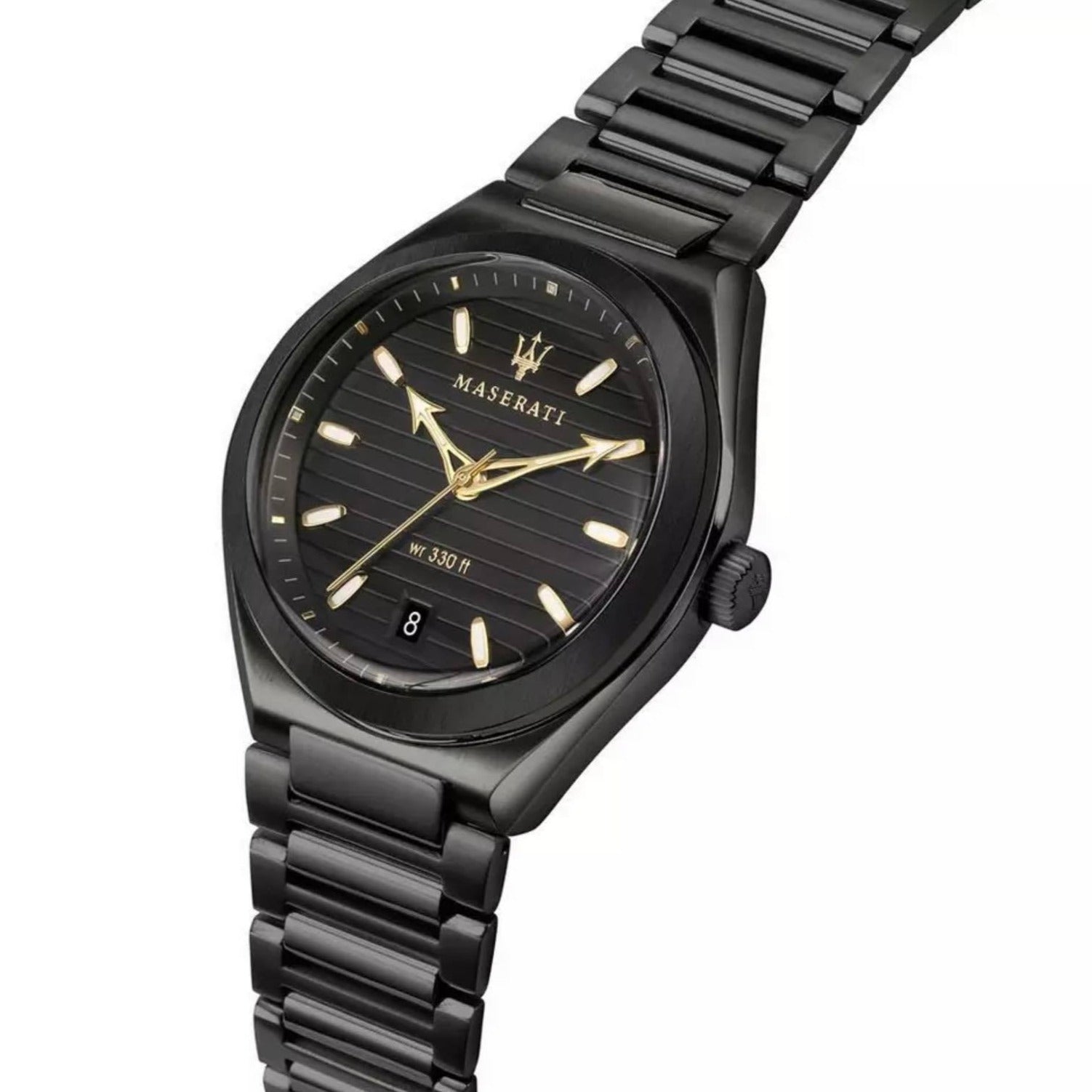 Maserati Triconic Analog Black Dial Black Steel Strap Watch For Men - R8853139004