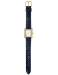 Michael Kors Emery Quartz Diamond Silver Dial Blue Leather Strap Watch For Women - MK2982