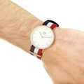 Daniel Wellington Classic Canterbury White Dial Two Tone Nylon Strap Watch For Men - DW00100002