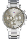 Tommy Hilfiger Chronograph Grey Dial Silver Steel Strap Watch for Men - 1710382