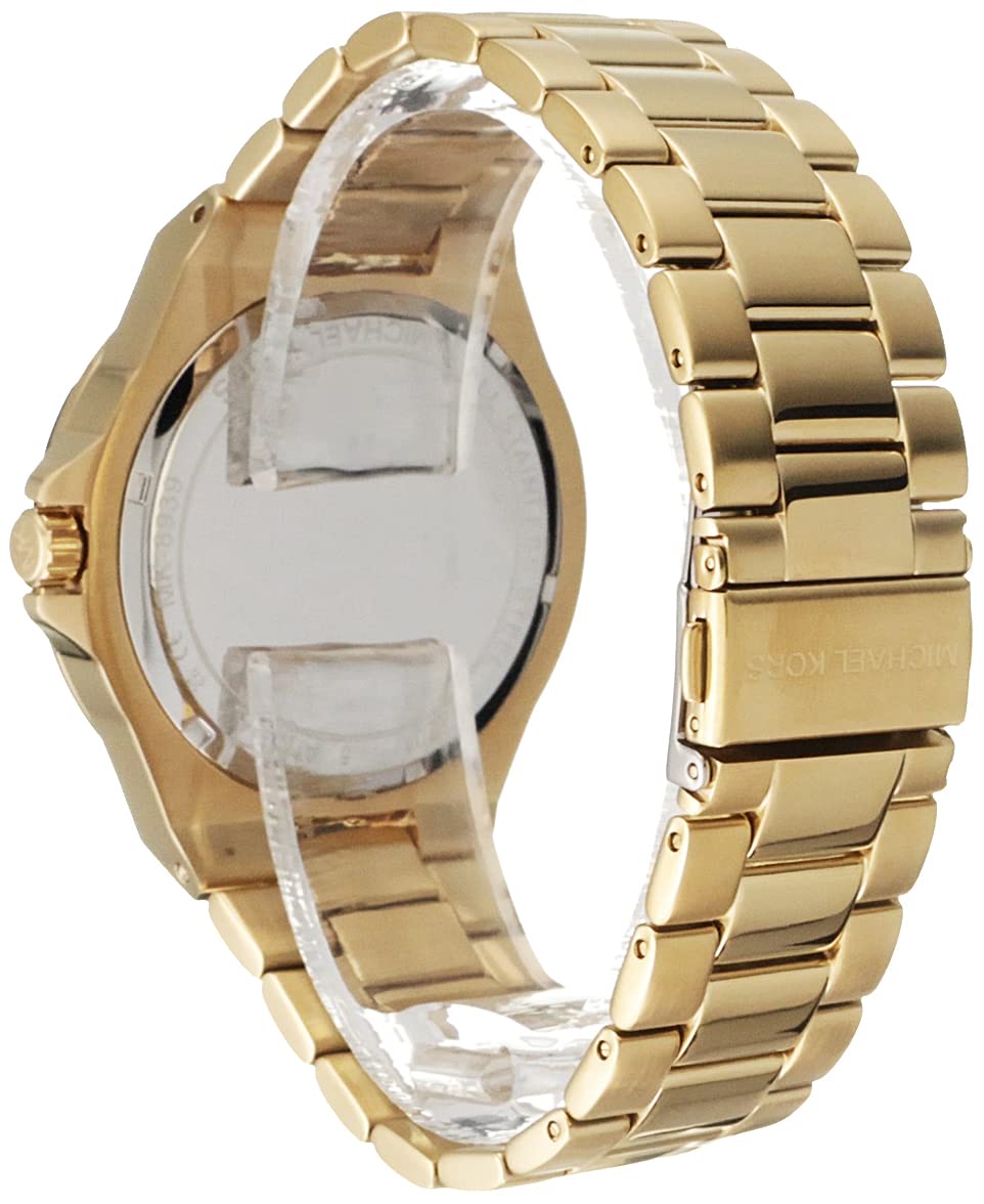 Michael Kors Lennox Three-Hand Quartz Gold Dial Gold Steel Strap Watch For Men - MK8939