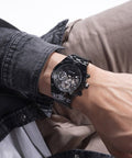 Guess Continental Chronograph Black Dial Black Mesh Strap Watch For Men - GW0582G3