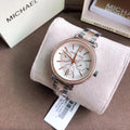 Michael Kors Sofie Chronograph White Dial Two Tone Steel Strap Watch For Women - MK4353