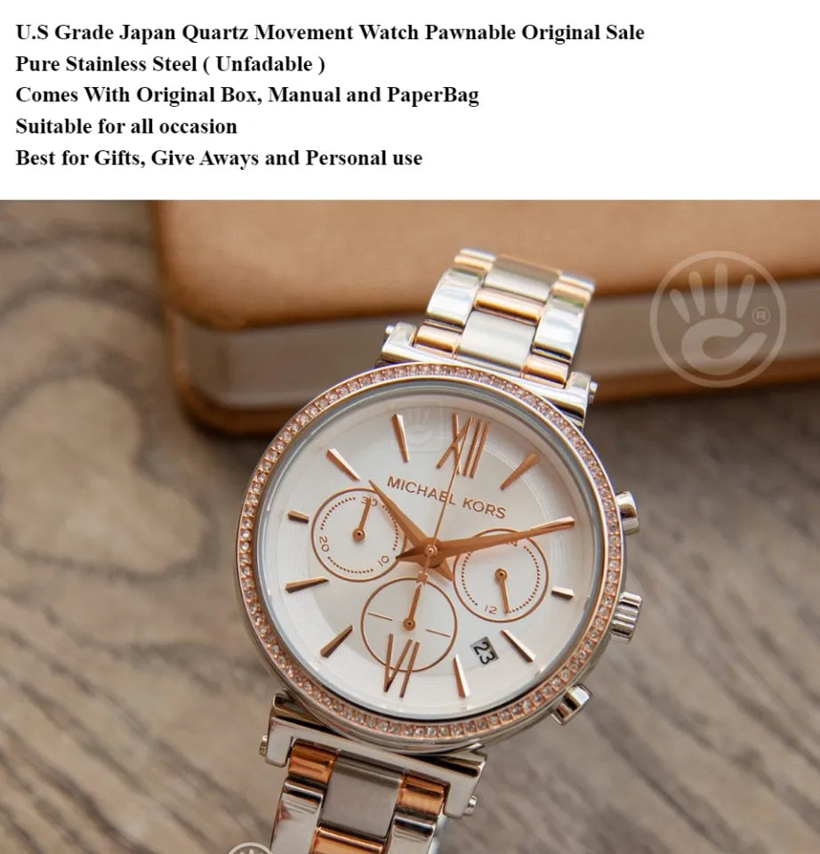 Michael Kors Sofie Chronograph Quartz White Dial Two Tone Steel Strap Watch For Women - MK6558