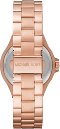 Michael Kors Lennox Three-Hand Black Dial Rose Gold Steel Strap Watch For Women - MK7233