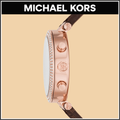 Michael Kors Parker Chronograph White Dial Brown Leather Strap Watch For Women - MK6917