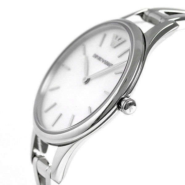 Emporio Armani Aurora Mother Of Pearl White Dial Silver Steel Strap Watch For Women - AR11054